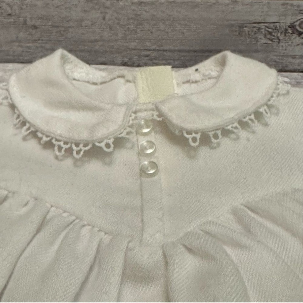 Cream Doll Dress with Puffy Sleeves and Empire Waist - Picture 5 of 8